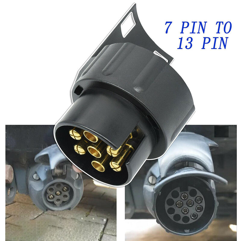 7 Para 13 Pin Plástico Trailer Socket Acessórios Do Carro Caravanas 13 Pole Tow Bar Towing Socket Plug 12V Conector Elétrico Adaptador