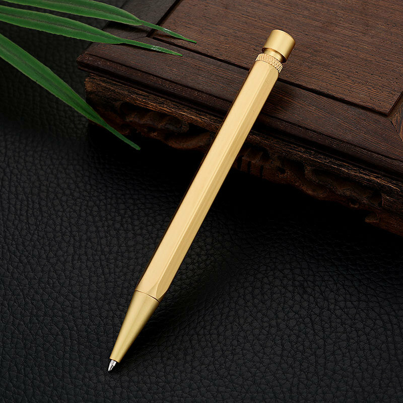 قلم حبر جاف من النحاس الأصفر ، شعور لطيف باللمس ، قلم كتابة ثقيل ، شراء 2 إرسال هدية ، جودة عالية