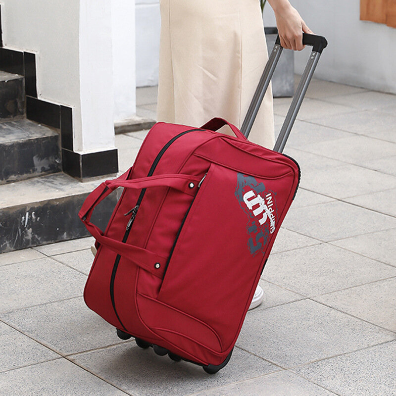 Bolsa de viaje de tela Oxford para salir y jugar, bolsa de equipaje ligera con carrito, bolsa de embarque Unisex