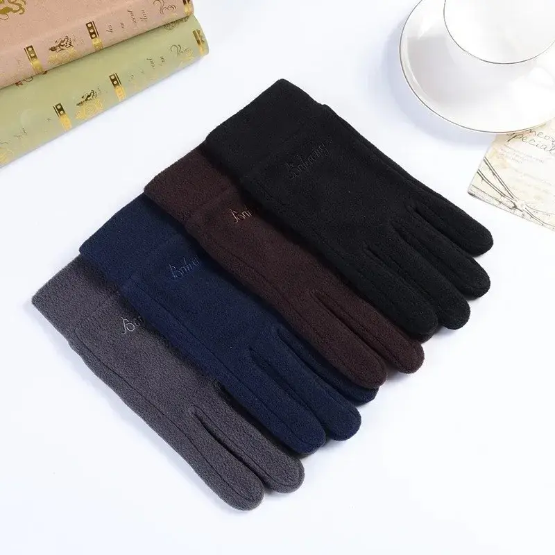 Polar Fleece Gloves Outdoor Thicken Warm Thermal Cold Gloves Windproof Cycling Skiing Soft Plush Fashion Gloves for Unisex