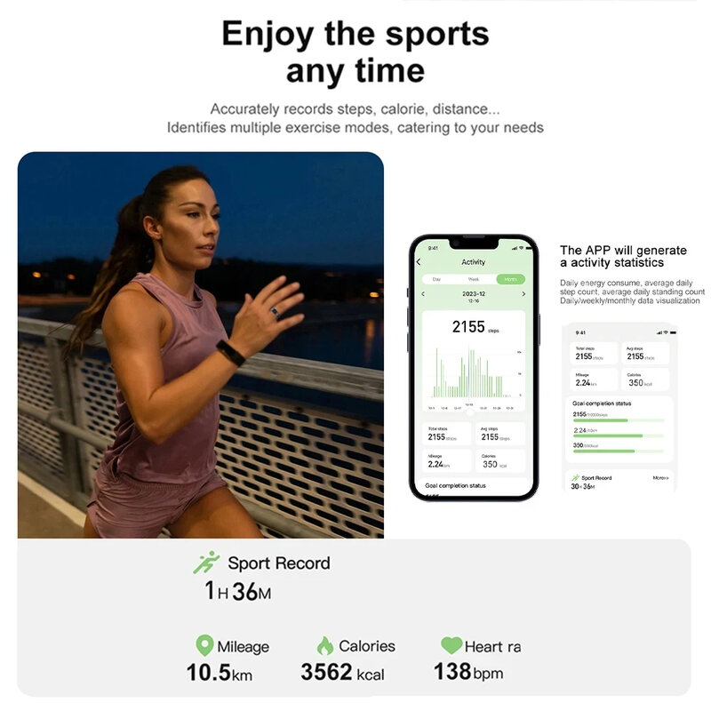 New Upgraded RS1 SmartRing women men Heart Rate Sport Fitness  Reminder Photo Taking Sports Waterproof SmartRing For Android IOS