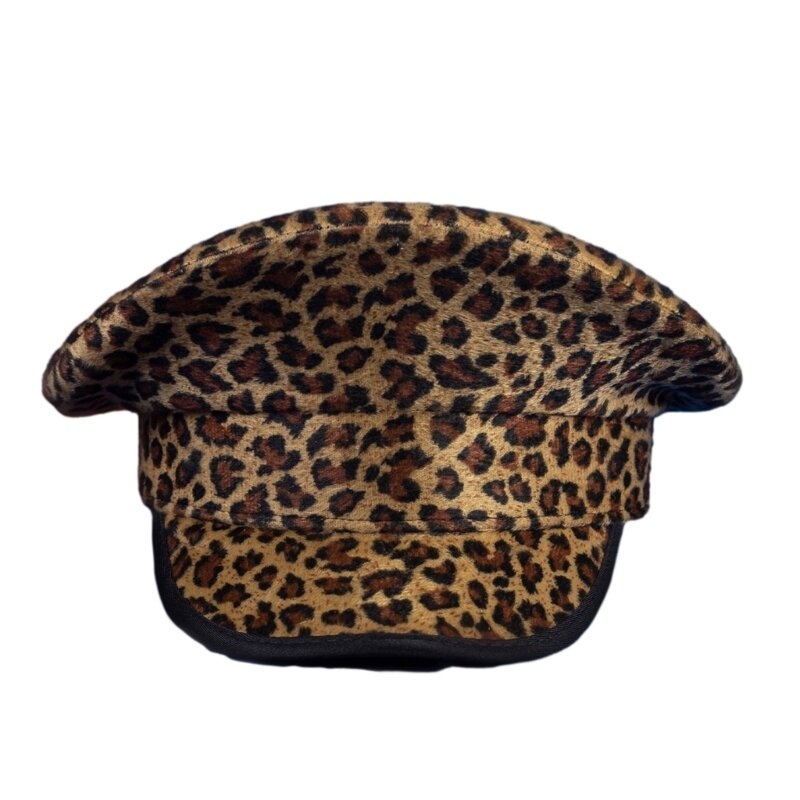 Chapéu capitão sexy com estampa leopardo boina capitão chapéu para ator atriz