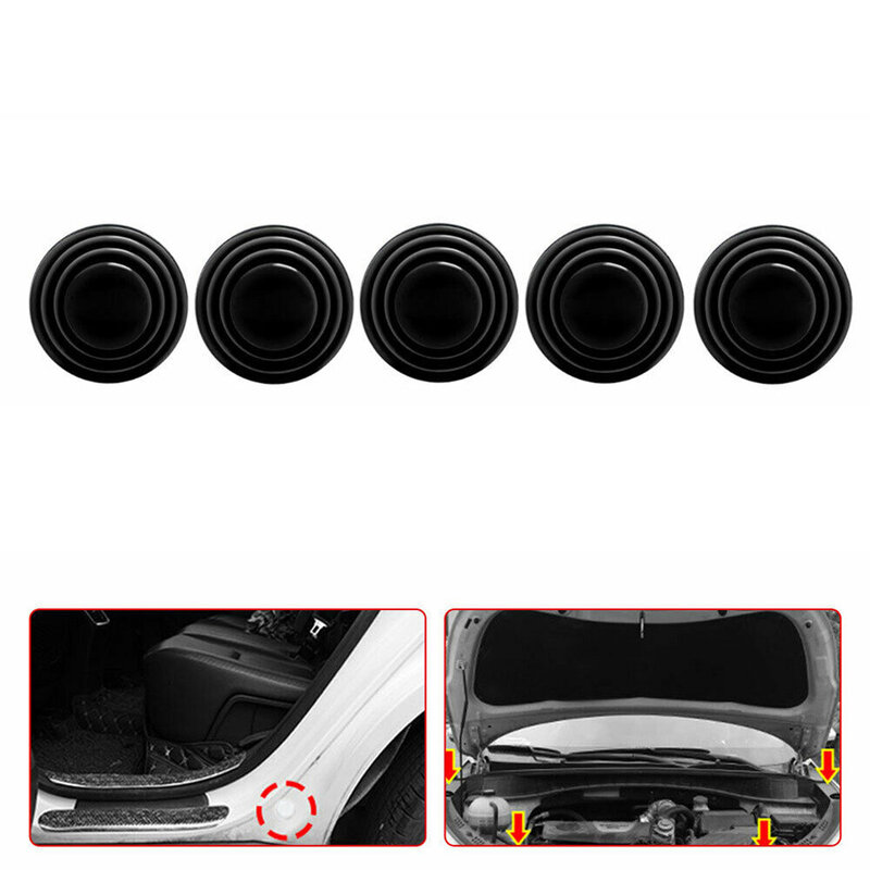 5PCS Car Door Shock Absorber Pads Buffer Bumper Anti-collision Shock Absorbing Gasket For Auto Sound Insulation Adhesive Sticker
