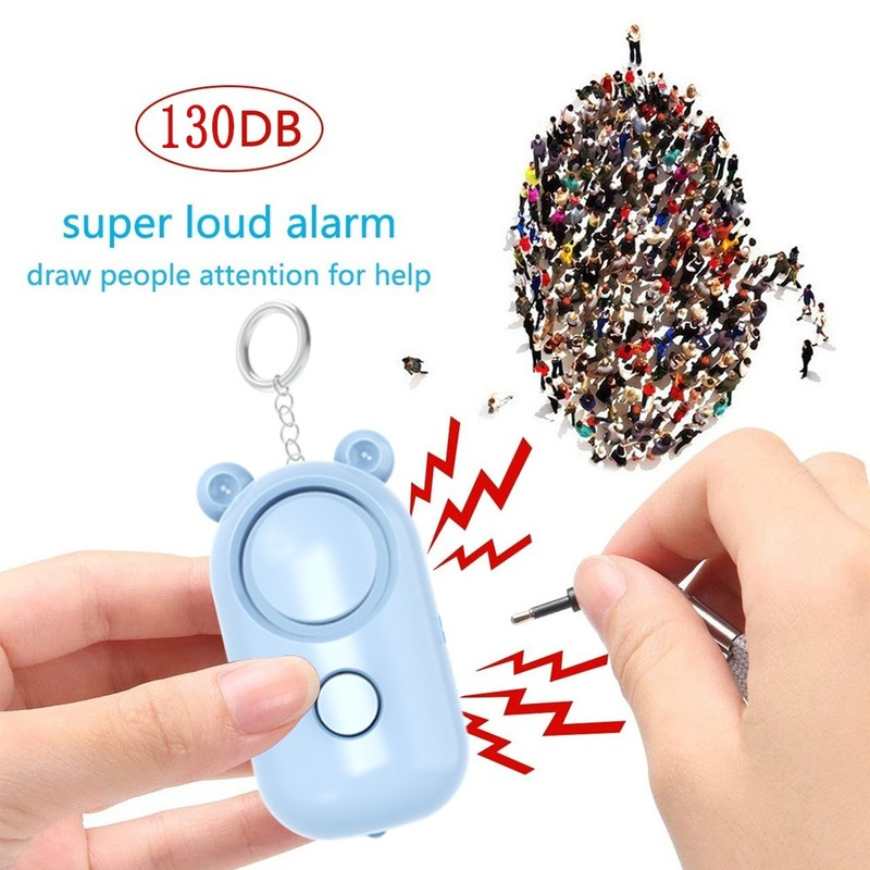 Self Defense Alarm 130 DB Girl Women Security Protect Alert Personal Safety Scream Loud Keychain Emergency Charging Alarms