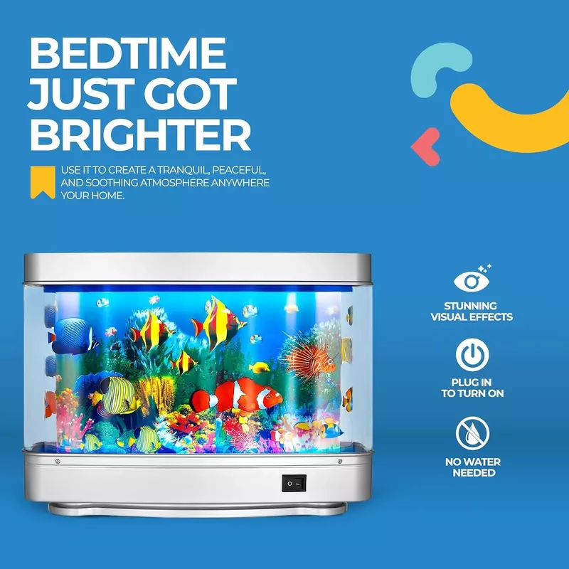 Искусственные тропические светильники для аквариума, настольная лампа, динамическая лампа для виртуального океана, детская комната, декоративный подарок
