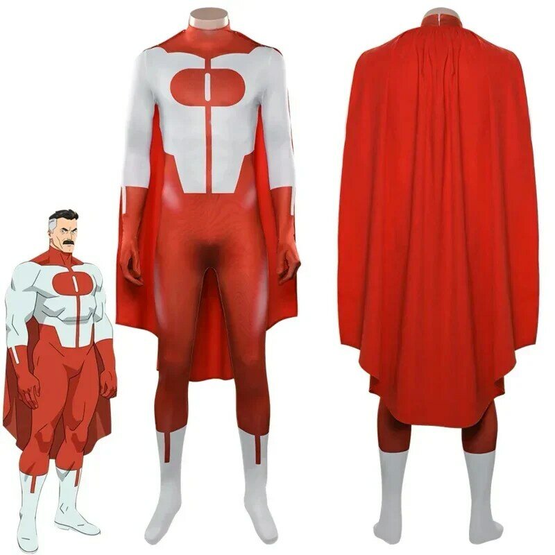 Indistruttibile Omni Man Mark 157 Costume Cosplay tuta mantello abiti Halloween Carnival Party Suit per uomini adulti travestimenti maschili