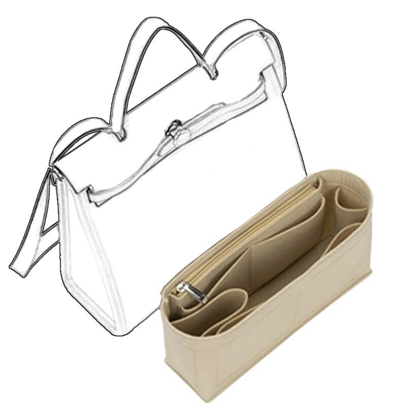 EverToner adatto per Herbag 31 39 borsa con inserto in tessuto di feltro Organizer borsa per il trucco borsa interna da viaggio borse per cosmetici portatili