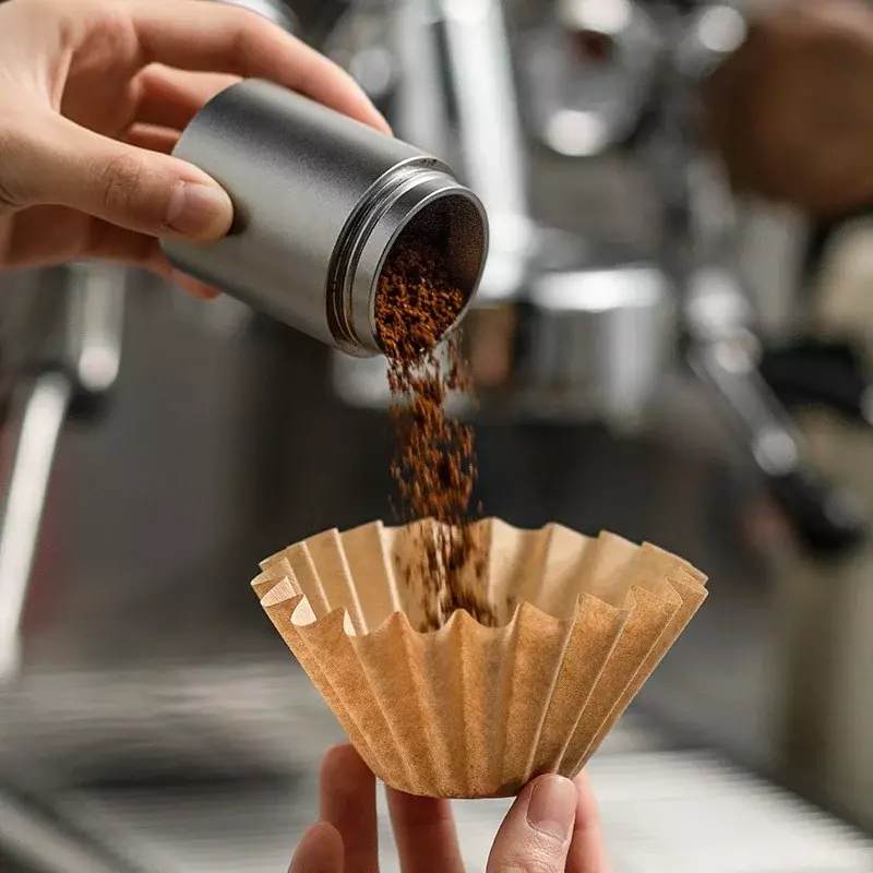 กระดาษกรองกาแฟ1-4เสิร์ฟแบบใช้แล้วทิ้งกระดาษรองเค้กแบบซักด้วยมือหยดอุปกรณ์ตัวกรองฝุ่นกาแฟถุงบาริสต้า