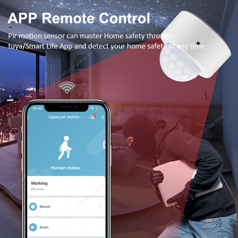 Sensor de movimiento Zigbee 3,0, Mini interruptor de Sensor de movimiento, PIR, sensores inteligentes del cuerpo humano, Compatible con Tuya Smart Life Home Alexa