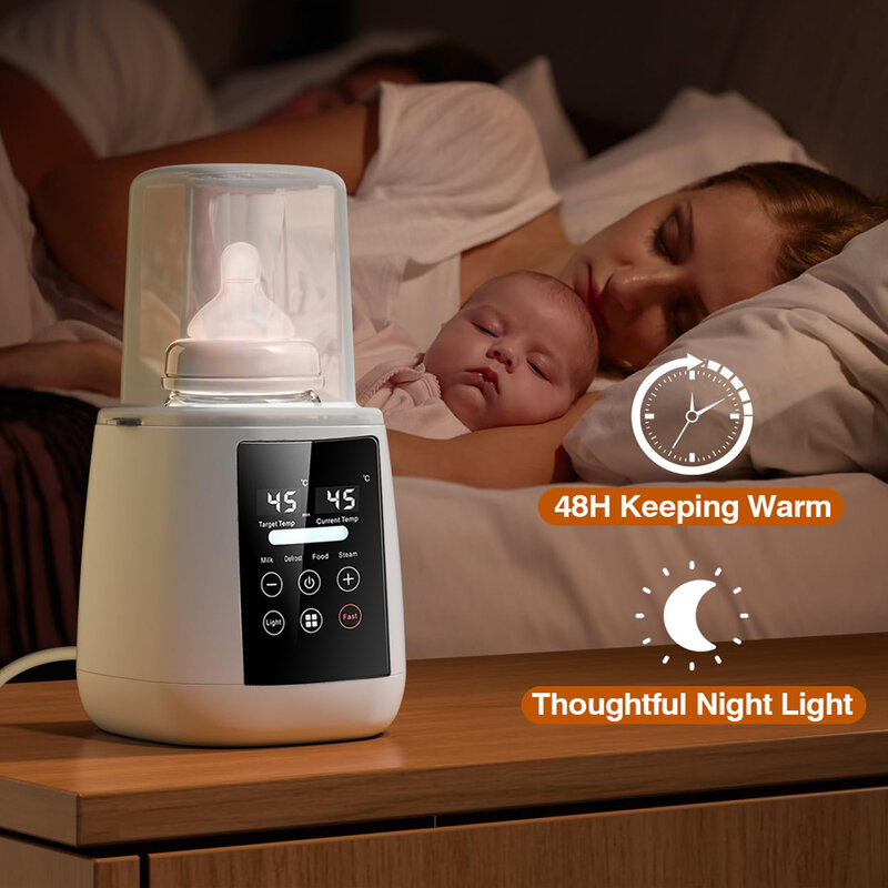 جهاز تدفئة زجاجات رضاعة الأطفال حديثي الولادة ، معقم مع مؤقت ، تحكم دقيق في درجة الحرارة ، طعام ، تدفئة حليب