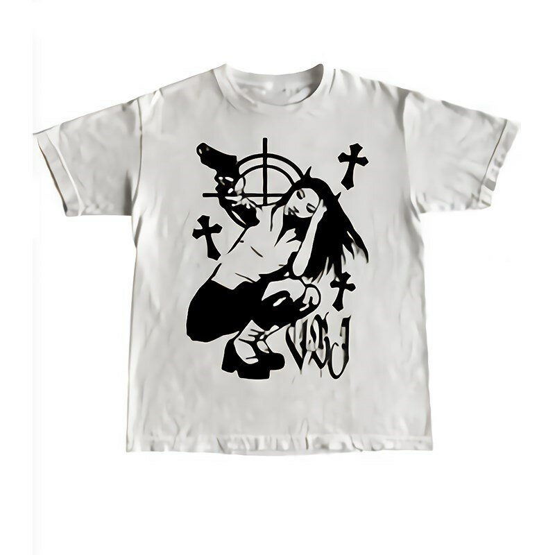 2023 Nieuw Katoen Harajuku T-shirt Summer Cool Unisex Hip Hop Grappige Gedrukte T-shirt Casual T-shirt Streetwear Tops