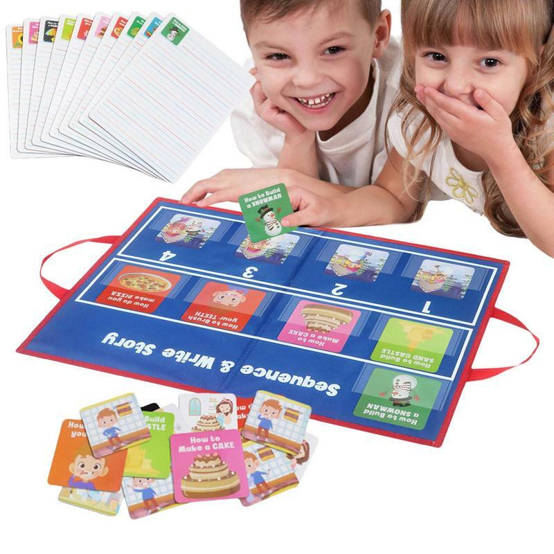 Sequencing Cards Set for Children, Story Telling Cards Game, Pocket Chart, Sentence Building, Kids, Ajudante comunitário