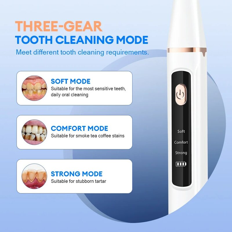 เครื่องทำความสะอาดฟันด้วยคลื่นความถี่สูงเครื่องทำความสะอาดฟันด้วยคลื่นโซนิกไฟฟ้าฟอกสีฟัน