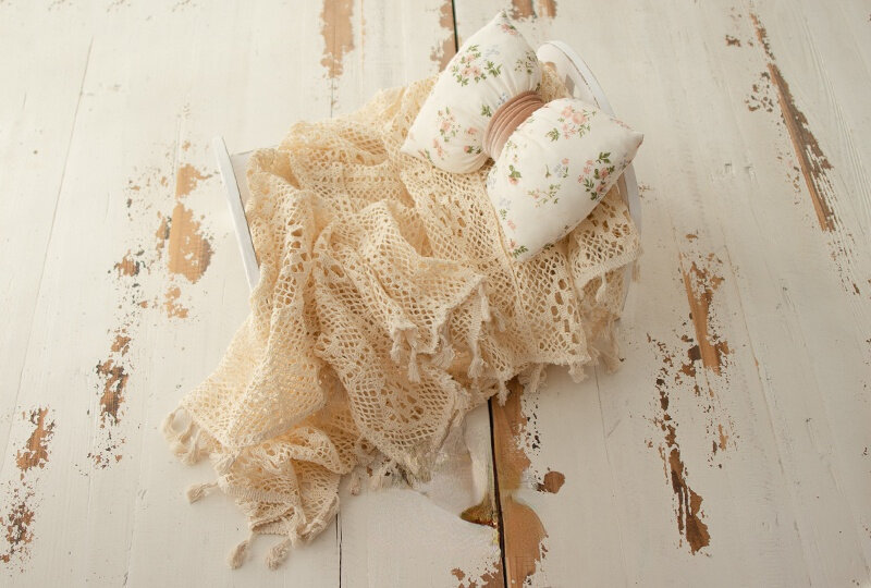 Cotton Hollow Out Vintage Blanket Hollow Wrap Towel  Newborn Photography Props  Basket Filler Newborn Photography