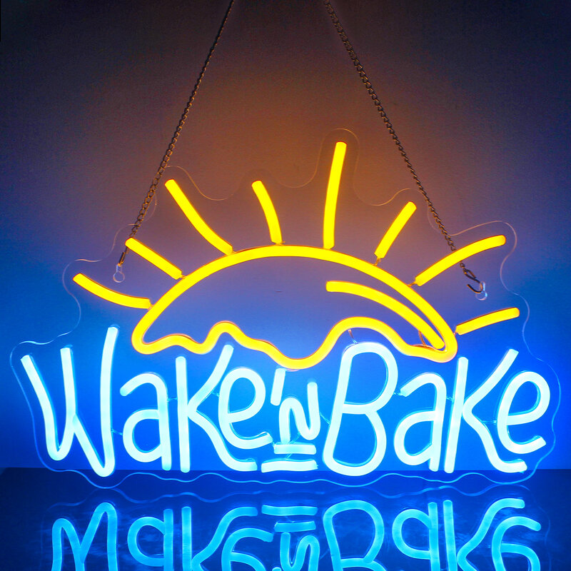 Wake's Bake letrero de neón, lámparas decorativas de pared, luz LED personalizada para dormitorio, tienda de postres, fiesta, Bar, restaurante, cocina