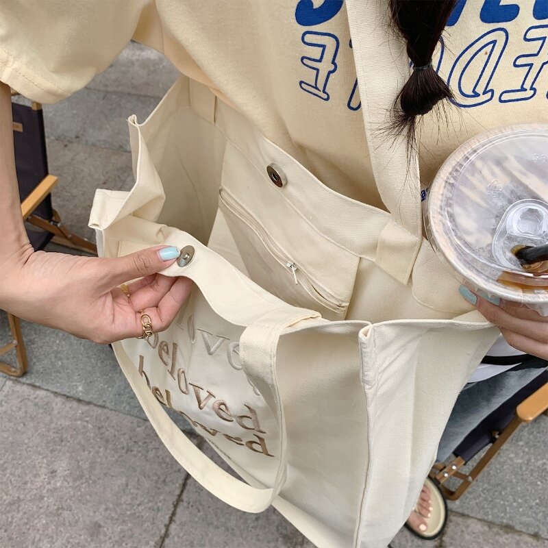 Bolsa ombro amada carta bolsa lona para guarda-chuva vidro água