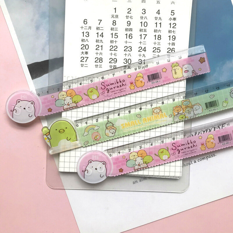 Righello dritto Sanrio My Melody Kuromi Cinnamoroll strumenti di disegno righelli per studenti forniture per ufficio scolastico cancelleria all'ingrosso