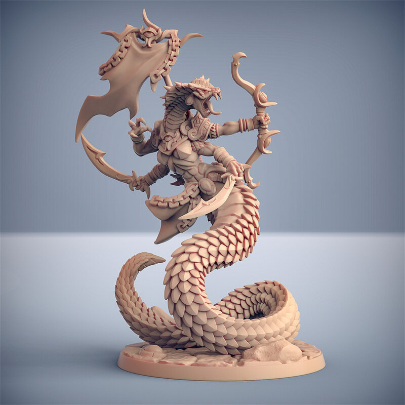Modelo de pieza de ajedrez de hombre serpiente, cuatro reina armada, princesa Arcane, esqueleto, Dios serpiente