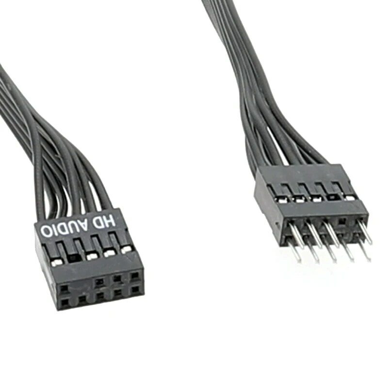 Cable conector HDAudio frontal 9 pines para placa base ordenador, para ordenadores sobremesa y portátiles