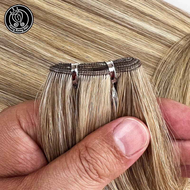 Fairy Remy Hair Genius Weft Remy Extensões de cabelo humano, Natural Straight, Invisible Flex Hair Tece, 16-24 em