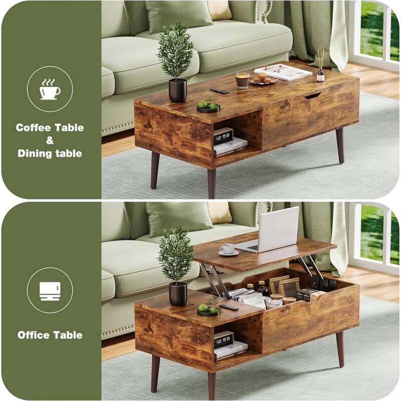 Moderne Couch tisch Holz möbel mit Ablage fach und verstecktem Fach für braune Couch tische im Wohnzimmer