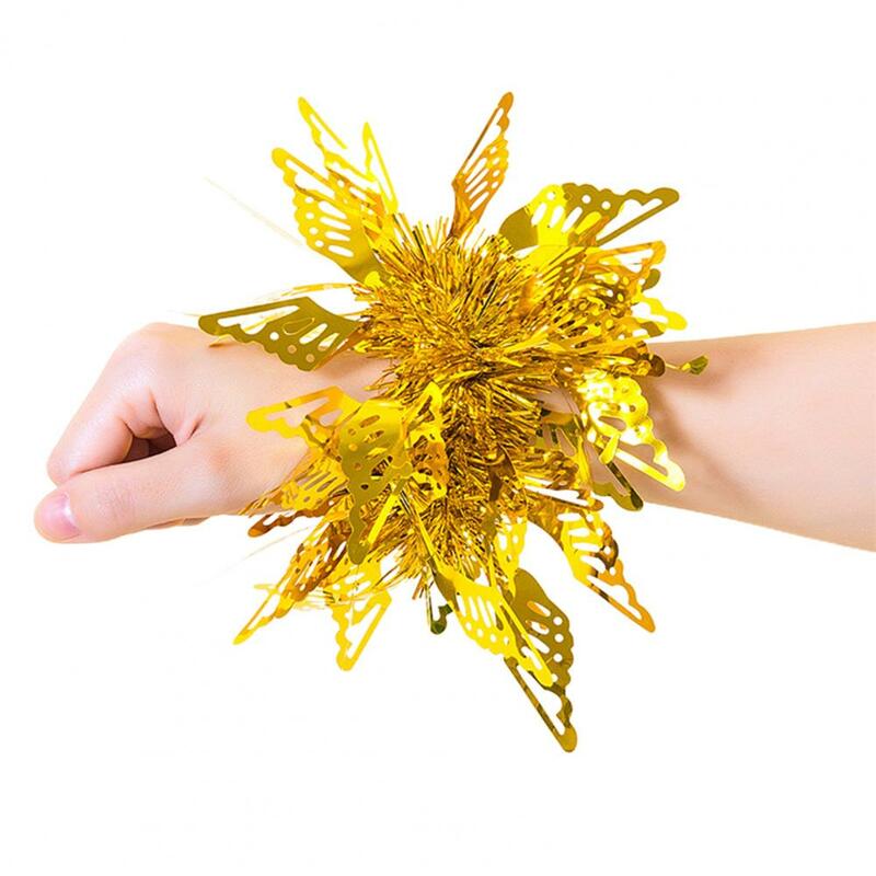 Bracelet fleur de poignet coloré pour enfants, accessoire de bande élastique, papillon floral, danse, performance, fêtes