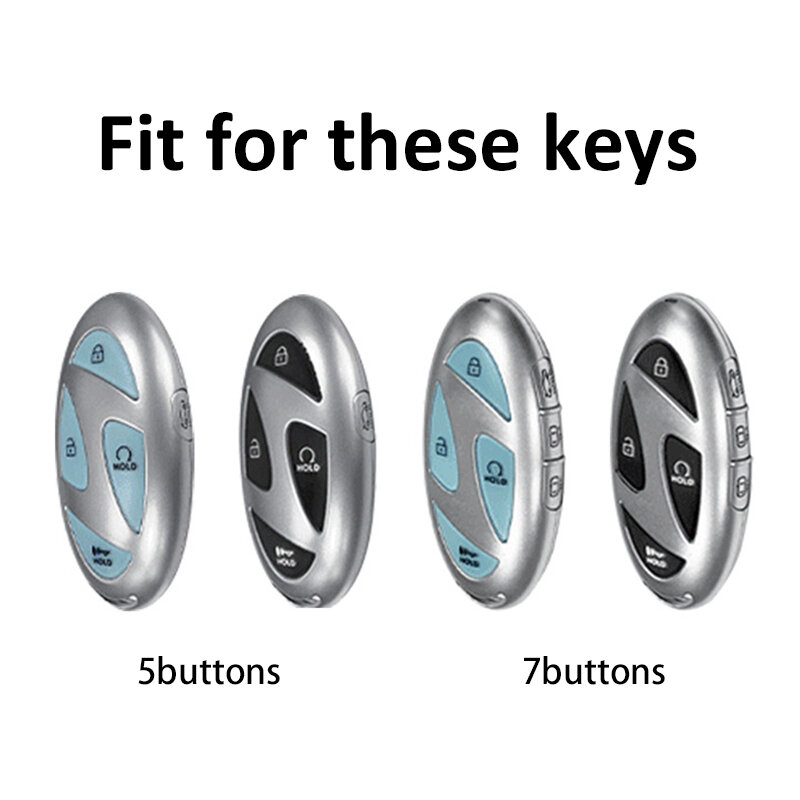 Умный чехол для ключа с серебристыми краями, 5/7Bottons для Hyundai Kona Ev greatgn7 2023, ТПУ, аксессуары для автомобильных ключей