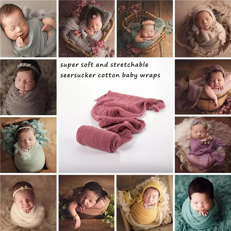 新生児写真の小道具ラップベビーの写真の小道具ブランケットソフト伸縮性コットン毛布写真撮影の赤ちゃんアクセサリー