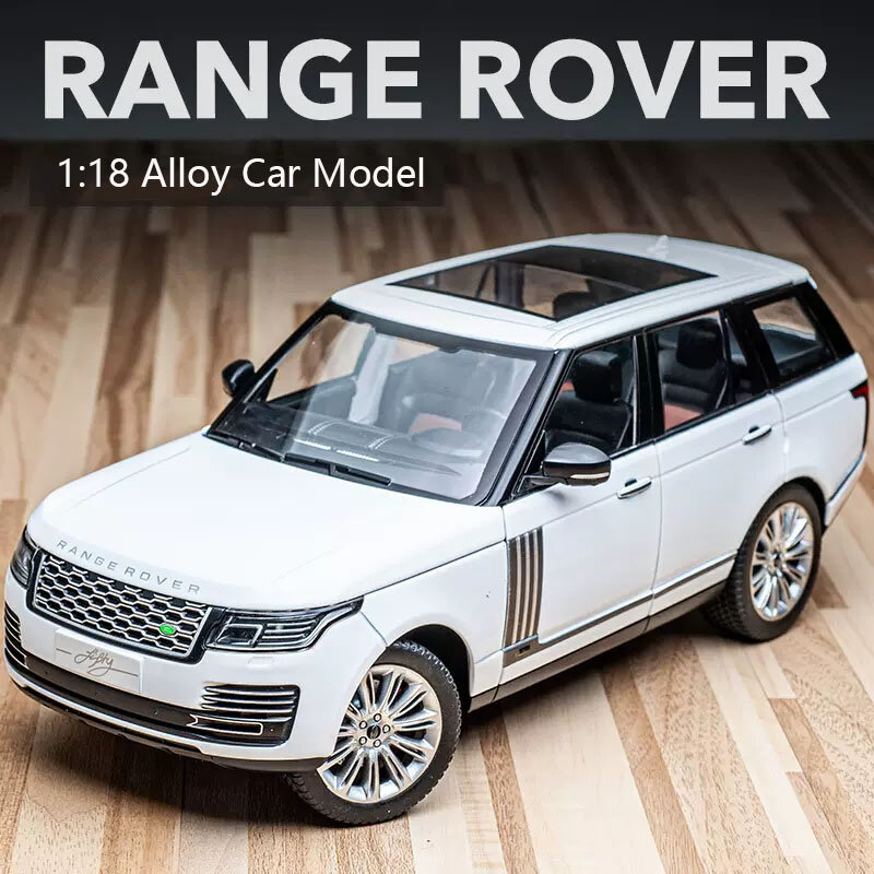 Coche de juguete grande Land Rover Range Rover 1:18, modelo de aleación, simulación de sonido y luz, Colección para niños, regalo de decoración
