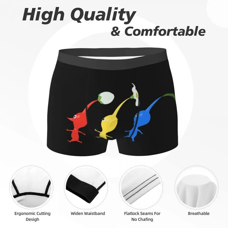 Boxer Underpants Shorts Pikmin Running Panties Men's Soft Underwear for Homme Man Boyfriend Gift