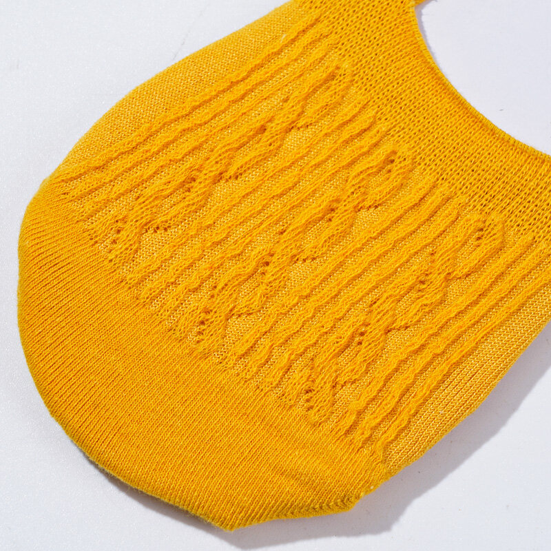 5 paires de chaussettes basses en coton pour femmes, solide, flocon de neige, souple, en Silicone, antidérapantes, bouche profonde, prévention de la perte de talon, chaussons d'été