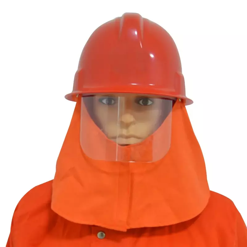 Casco de protección contra incendios, chal resistente al calor, máscara antiarañazos de PC, casco de seguridad de bombero, sombrero duro