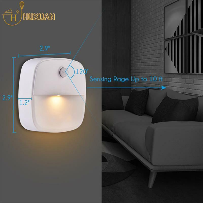 Lampu LED, lampu malam Sensor gerakan, lampu malam LED AAA bertenaga baterai untuk dinding kamar tidur tangga lemari lorong tubuh lampu induksi Dekorasi Rumah