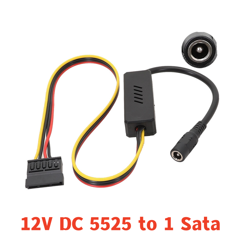 Cable de fuente de alimentación para disco duro, regulador de voltaje de CC 5525 a SATA IDE, 12V a SATA