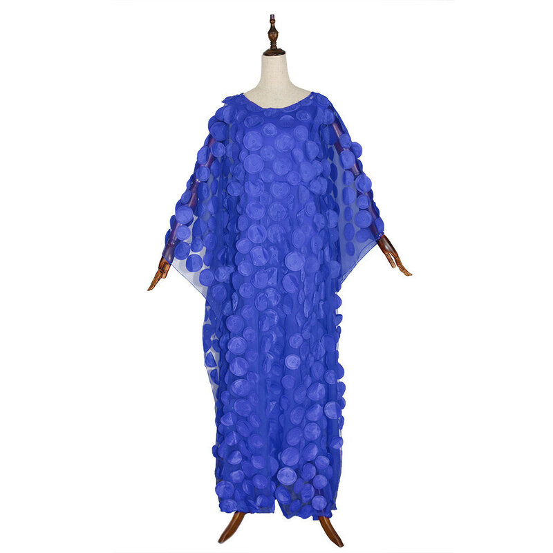 Женское Африканское платье, распродажа, трехмерное вышитое платье с круглым вырезом и рукавом летучая мышь, свободное платье большого размера, модель 105 #