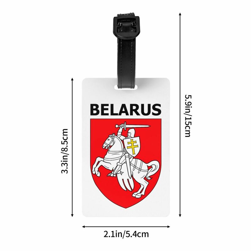 이름 카드가 있는 벨라루스 포고냐 국기 수하물 태그, 항문 기호, 벨라루스 사람들 개인 정보 보호 커버, 여행 가방 가방 ID 라벨