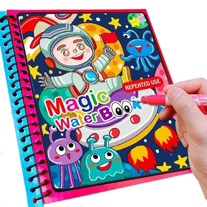 ألعاب مونتيسوري قابلة لإعادة الاستخدام تلوين كتاب ماجيك المياه دفتر رسم اللوحة رسم اللعب الحسية التعليم المبكر لعب للأطفال
