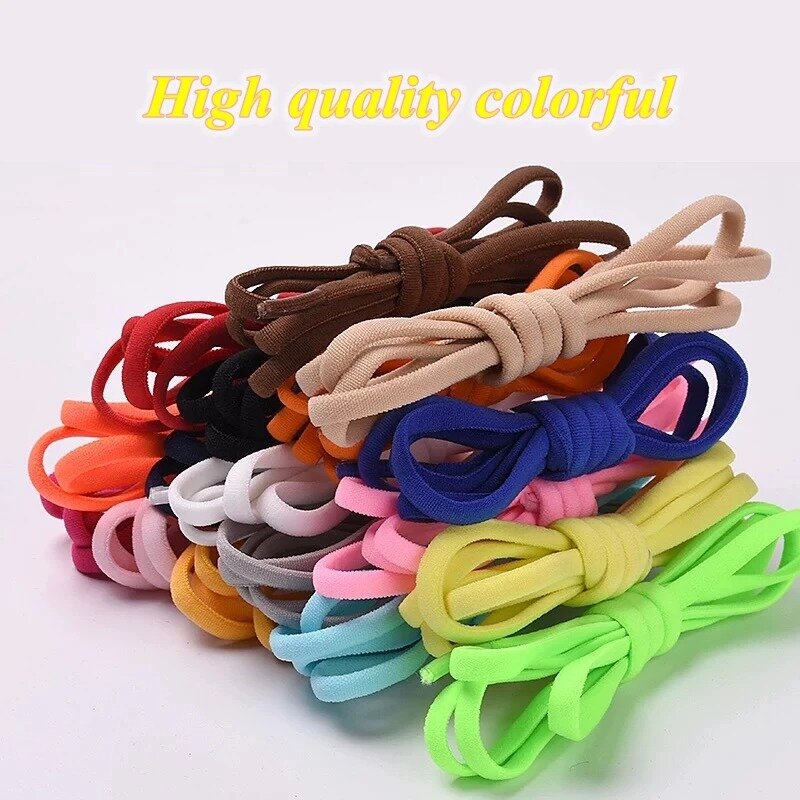 1 Pair Elastic Laces Sneaker Semicircle  Shoelaces Without Ties Capsule Lock Leisure Shoe Laces for Kids Adult Lazy Accessories