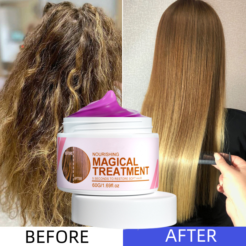 60g Keratin Hair Mask Magical 5 Seconds Repair Damage Frizzy Treatment Scalp Hair Root Shiny Balm Straighten Soft Care Product