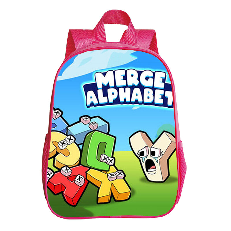 Alphabet Lore Print Backpack Kids Kawaii Pink Bookbag Kindergarten Bag Hight Quality Backpacks for Girls Cartoon Schoolbag Gift