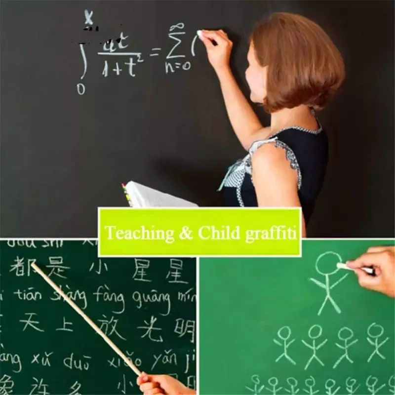 Vinyl Chalkboard 45CMx100CM Wall Stickers Removable Blackboard Decals Great DIY Gift for Kids Learning Presentation Supplies