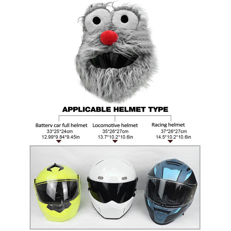 Funny Men's Motorcycle Helmet Cover, Women Cartoon Plush Helmet Mask Sleeve, Fit Universal Size, Halloween Christmas Theme Decor