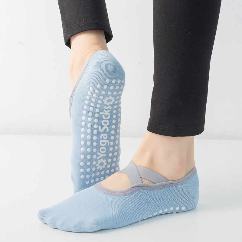 ผ้าพันคอผู้หญิงถุงเท้าโยคะ PVC ซิลิโคน Anti-Slip Quick-Dry Ladies บัลเล่ต์เต้นรำผ้าฝ้าย Sport Fitness ถุงเท้าโยคะถุงเท้าถุงเท้าสำหรับ Gym
