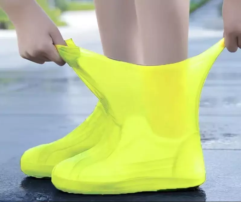 Cubiertas de zapatos impermeables de silicona, bota de lluvia de goma resistente a los labios, equipo de lluvia, accesorios para días lluviosos al aire libre, 1 par