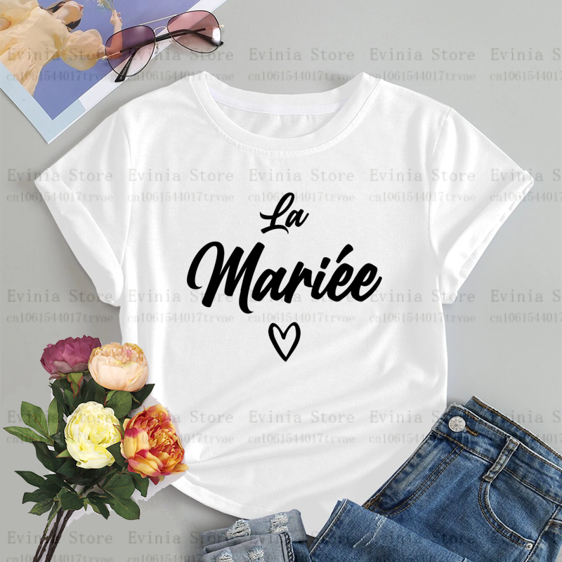 Evjf-T-shirt à Manches Courtes pour Femme, Couronne d'Enterrement de Vie de Jeune Fille