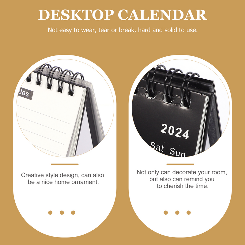 2024 stojący na pulpicie kalendarz z klapką Mini kalendarz biurkowy stojący na stojąco rok akademicki comiesięczne kalendarze planujące codzienne organizowanie