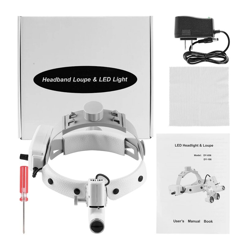 5W ENT Headlight Surgical Wireless LED Head Light Dental Binoculars Dental Loupes with Light Headband Dental Magnifying Glass