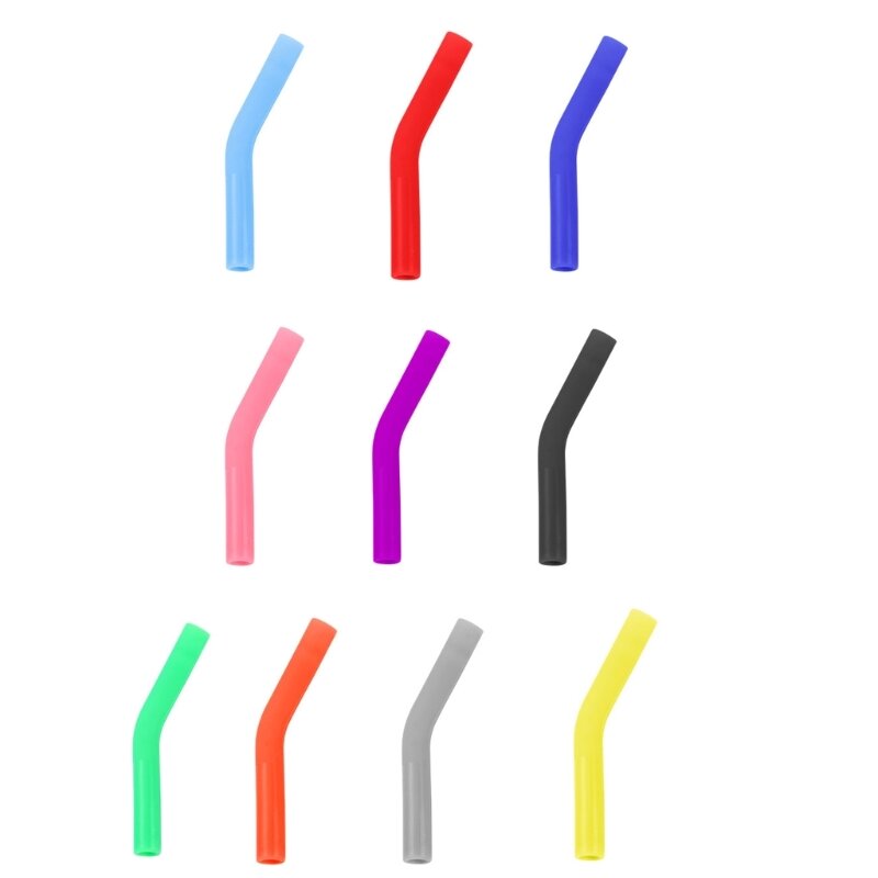 10Pcs Silicone Straw Covers Food Grade Rubber Metal Straws Tips Covers Fit for 8MM Wide Soft Reusable Straw Nozzles