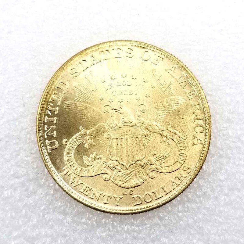 Moneda de bolsillo conmemorativa de la buena suerte, moneda de lujo de 20 dólares de la libertad de los EE. UU., moneda de decisión de club nocturno, bolsa de regalo, 1885