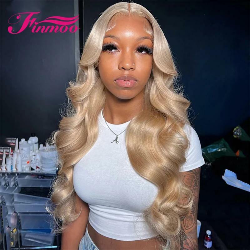 13x4 HD Transparent Lace Front Human Hair Wigs Ash Blonde Body Wave Lace Front Wig  For Woman Pre Plucked Remy Brazilian Hair
